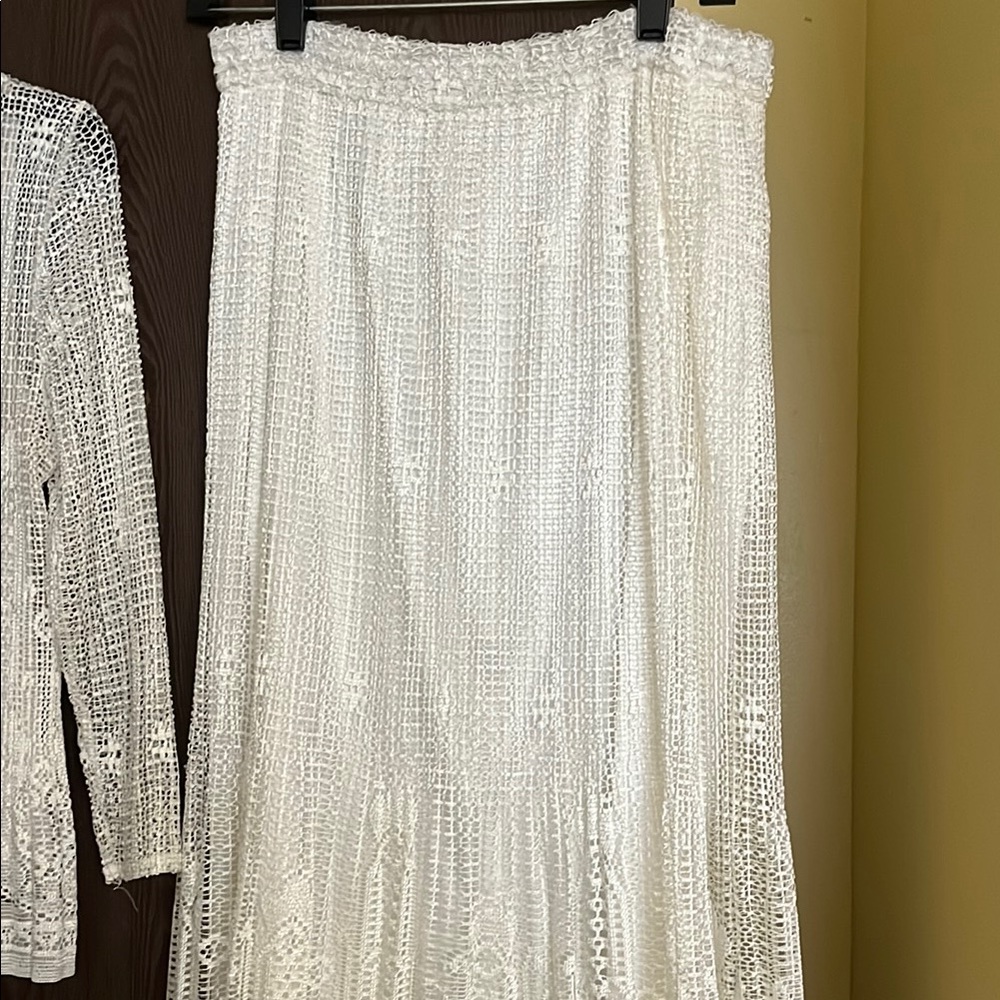 White Midi A-Line Pleated Skirt